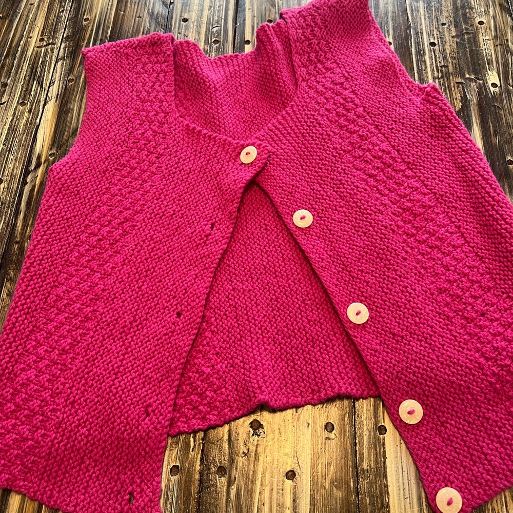 Women's Pink Knitted Sweater Vest